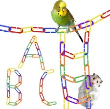 Rainbow C-Clips Plastic Chain Links, Bird Swing Climbing Chain Cage Toy Clips