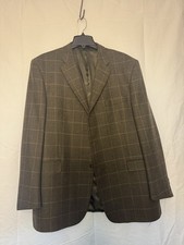 Barneys New York Burberry London Blazer Men's 48R Brown 100 Wool Made in USA