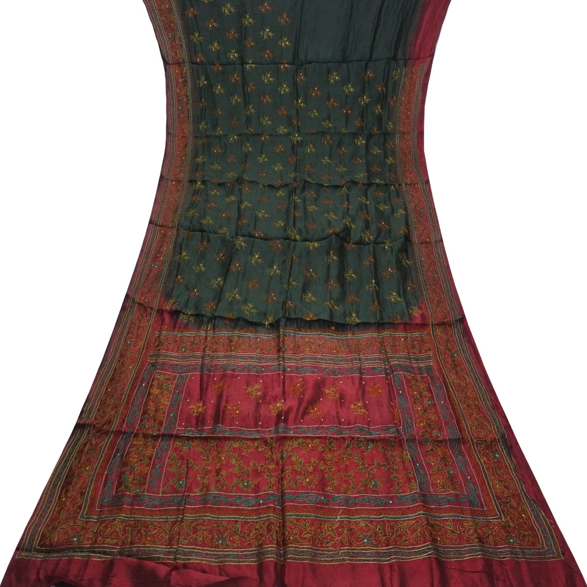 Sari In Cotone Vintage Fatto A Mano – Donna – Taglia Unica – Abbigliamento Etnico - Foto 3