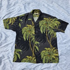 Vintage Tommy Bahama 100 Silk Men  s Size XL Button Up Hawaiian Palm Tree Shirt