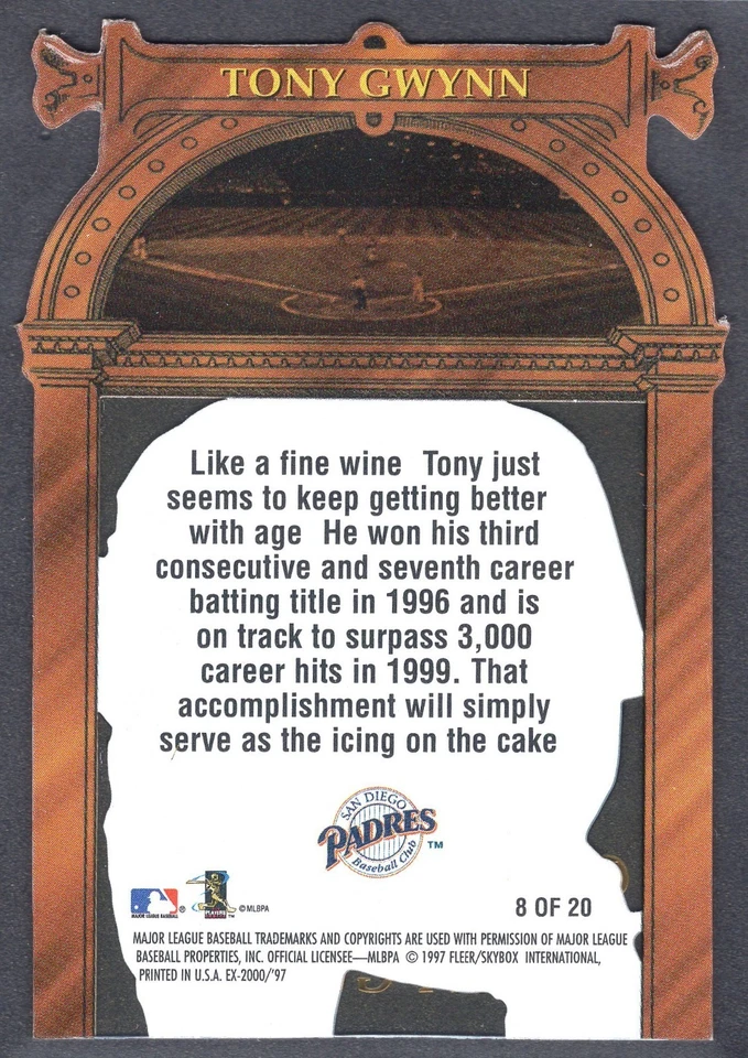 Tony Gwynn 1997 EX 2000 Hall or Nothing cobre troquelado #8 Foto 2 de 2