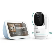 Arlo Essential Indoor Pan Tilt Camera 2K with Amazon Echo Show 5 Smart Display