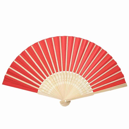 (Red Color)Chinese Folding Bamboo Ribs Fan DIY Blank Paper Fan Wedding . - Picture 15 of 23