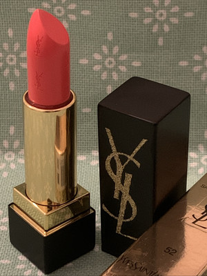 YSL Rouge Pur Couture Satiny Lipstick 52 Rouge Rose Gold Attraction Bright Pink