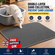Double Layer Cat Litter Mat Non-Slip Washable Pad for Cats Litter Box, Paw Clean