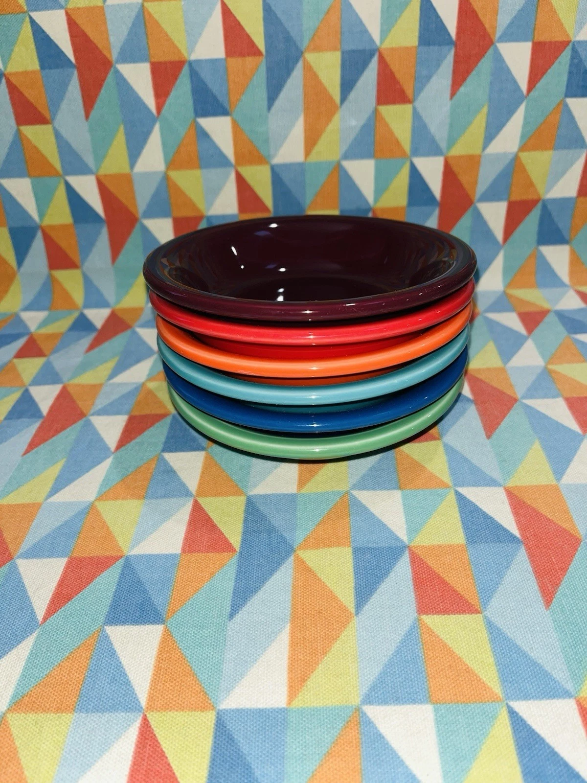 New Fiestaware mix Set of 6 Fruit Dessert 5 3/8 stacking Bowls FIESTA FREE SHIP