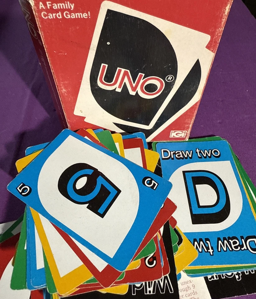 Vintage UNO Card Game 1979 Complete Deck 108 Cards Original Box And Instructions - Image 2 of 3