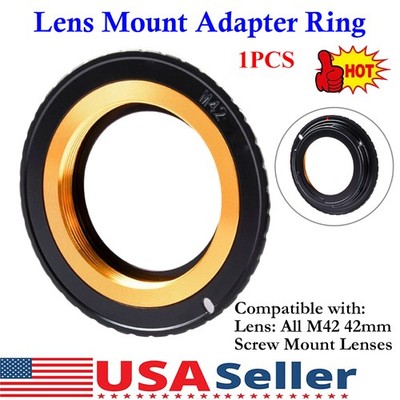 Adapter for M42 Lens for Canon EOS EF Mount to 5DII 5D 5DII Gold Adjustable 1PC