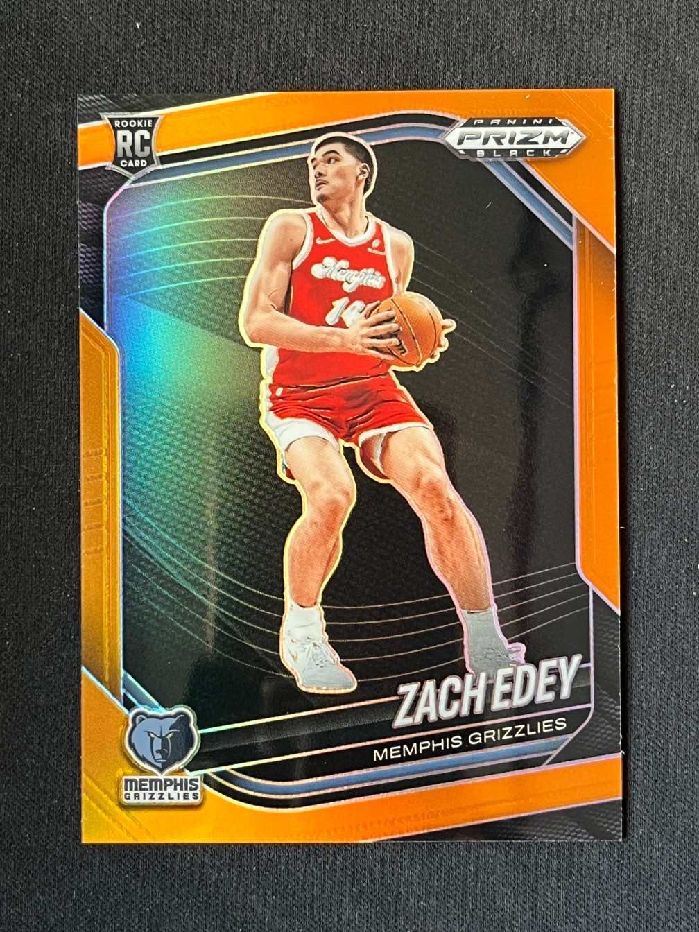 Zach Edey 2024-25 Panini Prizm Black Orange Prizm 10/49 RC #64