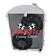 Dr Champion 3 Row All Aluminum Radiator W 2 10 Fans For 1938 Chevrolet Master