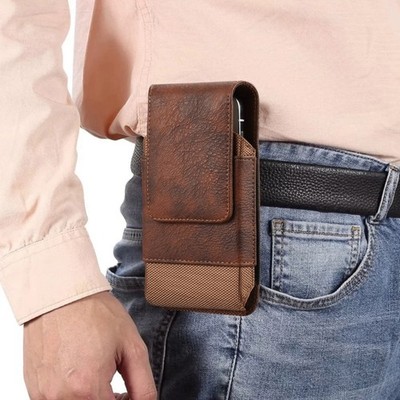 Multi Card Slot Waist Pouch Vertical Phone Storage Practical PU Belt