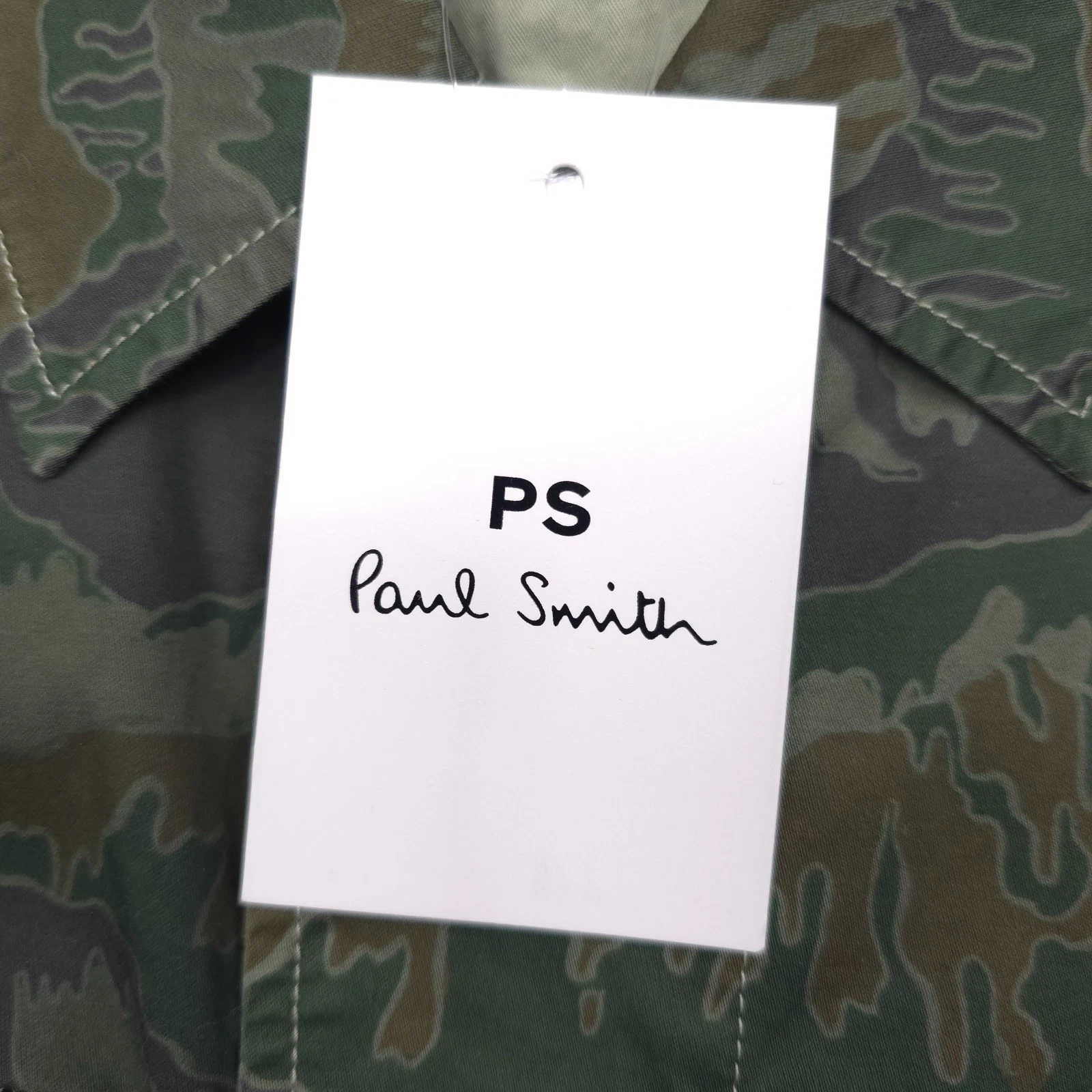 PS Paul Smith Mountain Camo Field Jacket Mens Medium Greyish Green Camouflage image 9