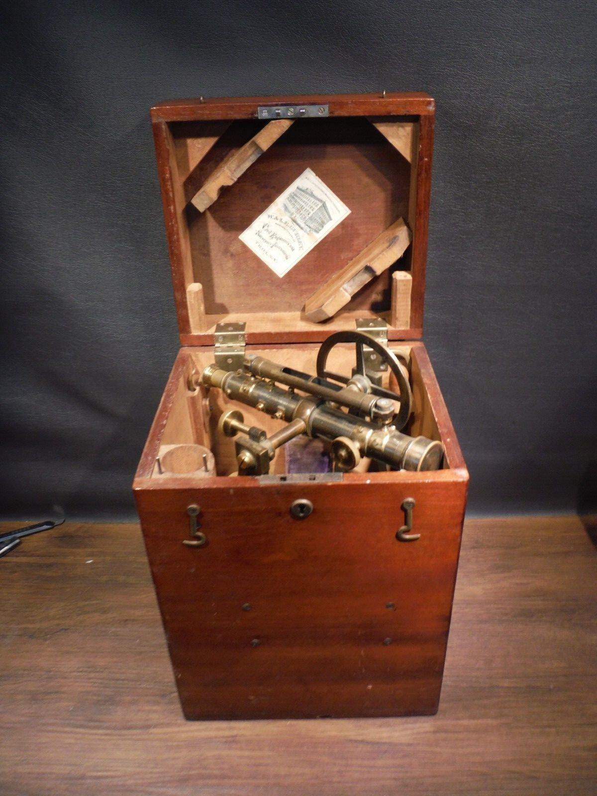 Antique W&L.E Gurley, B. Pike & Son Broadway Surveyor  Transit  All Brass w/Accs