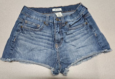 Mudd Juniors Size 5 26x2 Cut-Off Denim Blue Jean Shorts Frayed Stretch