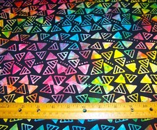 1 yard Riley Blake Colorful BATIK TJAPS HALLOWEEN on BLACK 100 Cotton Fabric