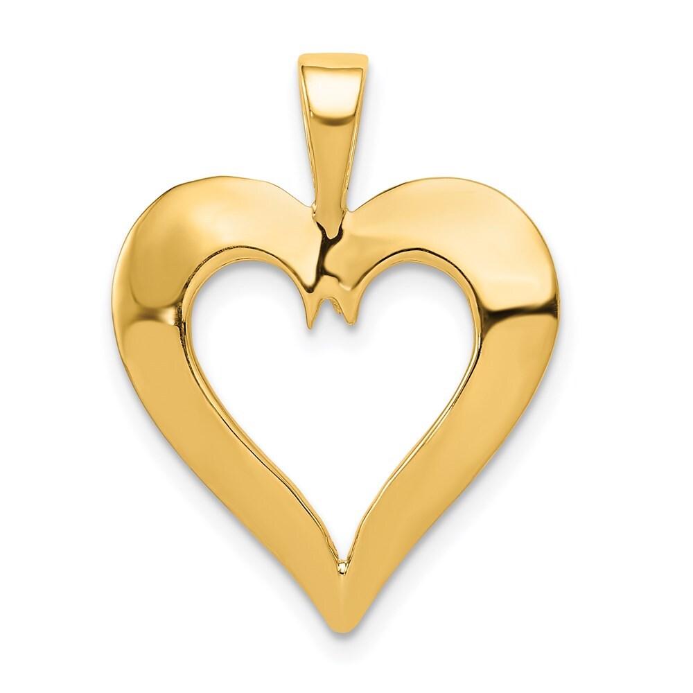 14K Yellow Gold Heart Pendant C289 | eBay