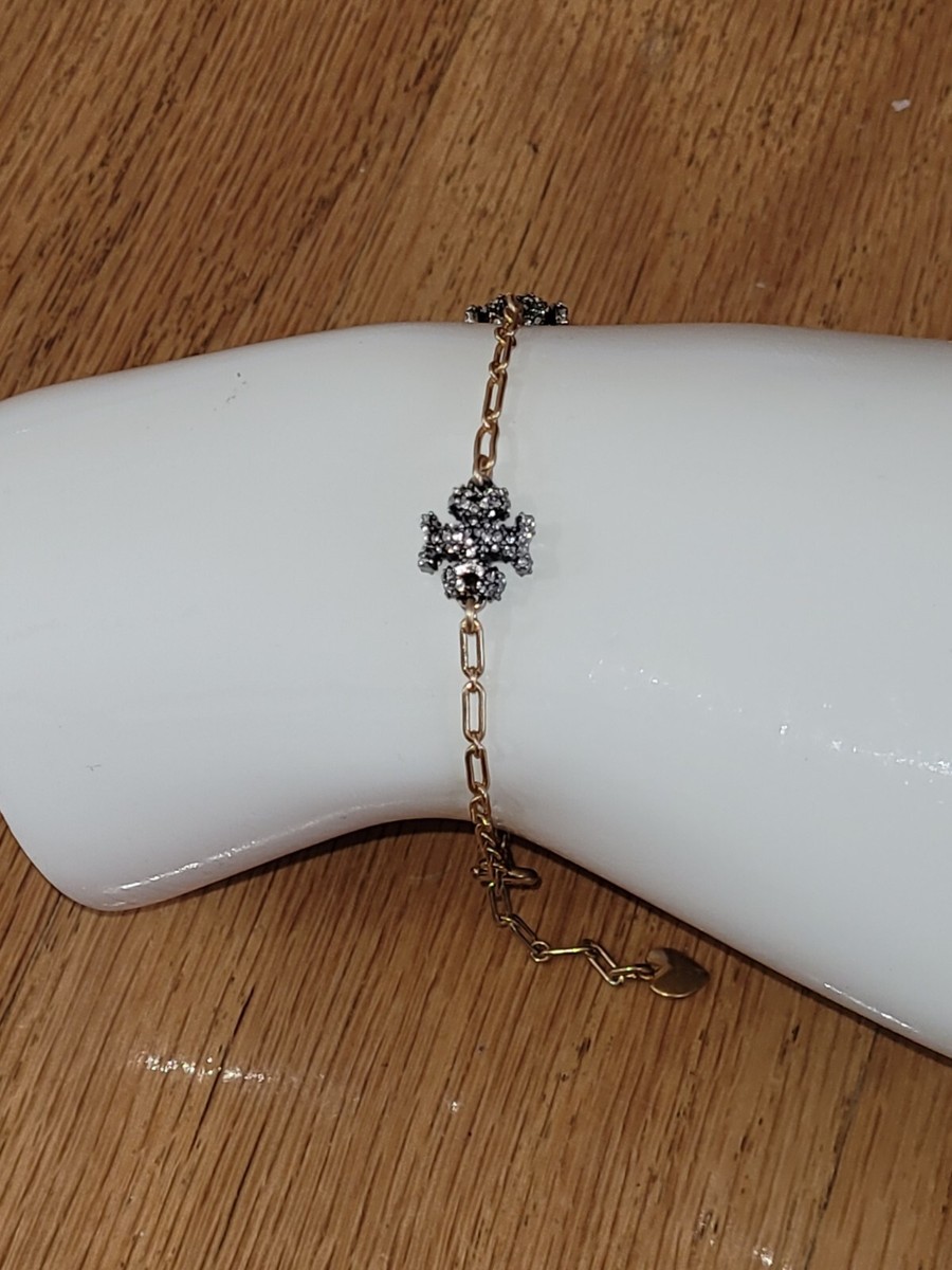 Tory Burch Roxanne Chain Pave Delicate Bracelet in Gold