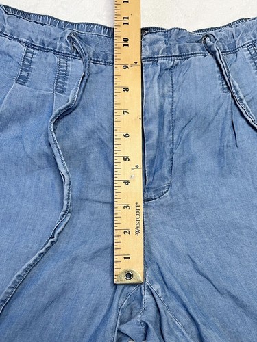 Tommy Hilfiger Wide Leg Pants Chambray Blue Drawstring Womens Waist Size 8 - Picture 3 of 12