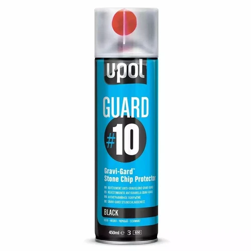 1 x U-POL GUARD #10 Gravi Guard Stone Chip 450ml Aerosol Black Stone Chip UPOL