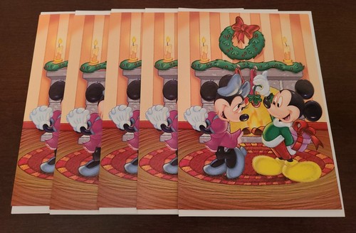 5 Disney Christmas Greeting Cards ft Mickey & Minnie Mouse Happy Holidays Unused - Bild 2 von 11