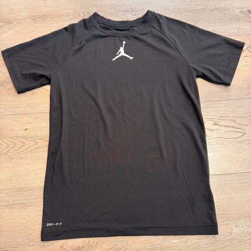 Jordan Dri-FIT T-Shirt Athletic Activewear Top Black Top Boys Large L 12-13 YRS