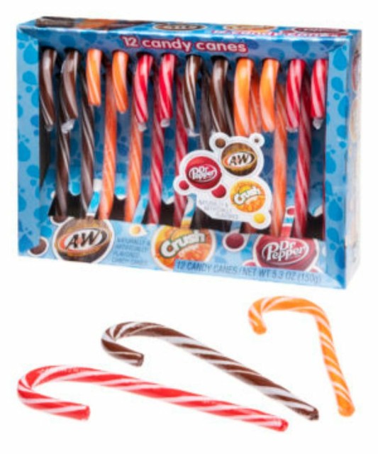 2ct. Soda Candy Canes Confectionery crooks that taste like soda pop