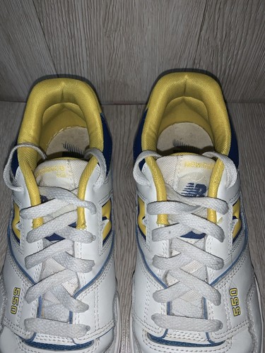 Scarpe da ginnastica New Balance 550 - Bianco/Giallo/Blu - Taglia 6,5 - Foto 4 di 12
