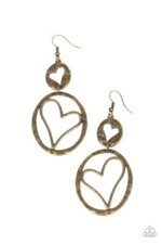 Enchanting Echo Brass Heart Earring