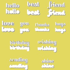 Hello Friend Sending Wishes Words Metal Cutting Dies Scrapbooking Stencil Crafts