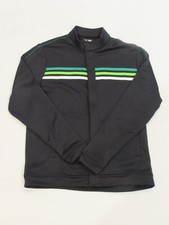 BOYS ADIDAS CLIMALITE GOLF FULL ZIP JACKET, BLACK, SIZE MEDIUM