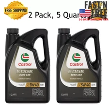 [2PACK] Castrol EDGE Euro 5W-40 A3/B4 Advanced Full Synthetic Motor Oil 5 Quarts