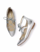 Boden Bn Lille Lace-up Point Shoes - Silver - Size 37 - 2015 Boden Bn Lille Lace-up Point Shoes - Silver - Size 37 - 2015