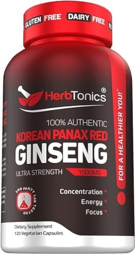 Ginseng 1500mg -Ginseng Root Extract Powder Supplement for Focus and Vitality.