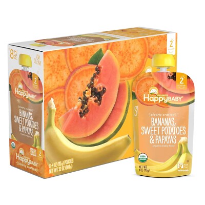 Happy Baby Organic C/Crafted Bananas Sweet Potatoes Papayas 4oz 16pk  EXP. MAY25