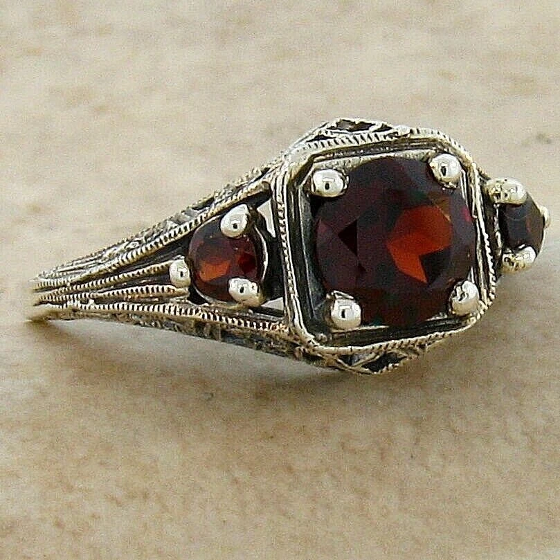 Art deco deals garnet ring