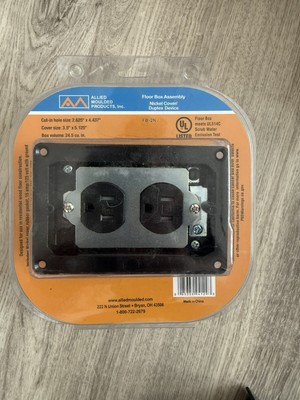 New - Allied Moulded FB-2 Duplex Receptacle, 1-Gang, Floor Box