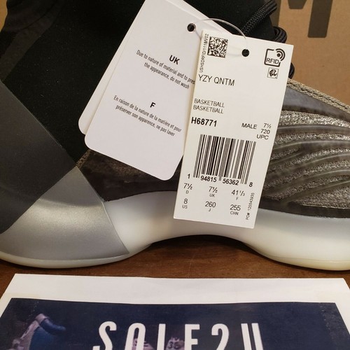 Adidas Yeezy QNTM Bario H68771 Para hombres Talla 8 Nuevo en Caja Ligeramente Dañada - Imagen 8 de 10
