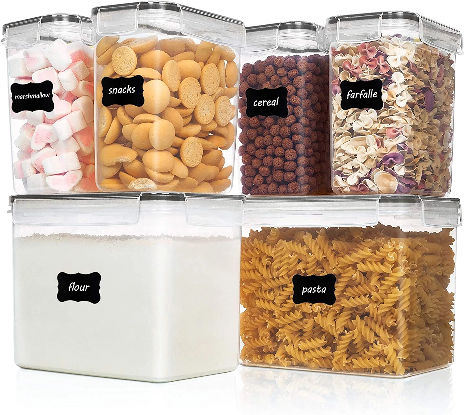 Vtopmart Airtight Food Storage Containers 6 Pieces - Plastic BPA Free Kitchen Pa