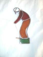 HANDMADE STAINED GLASS 5 1/2" GOLFER SUN CATCHER
