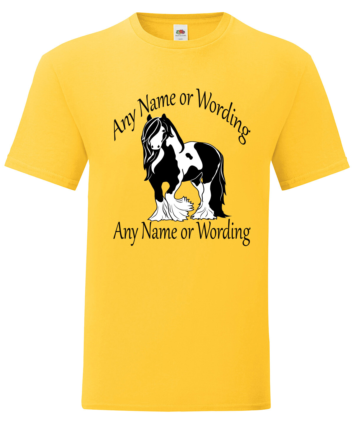 personalised horse riding unisex tshirt heavy horse vanner gypsy cob