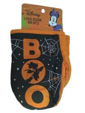 Disney Silicone Mini Oven Mitts Halloween Witch Minnie Mouse 2-Pack New