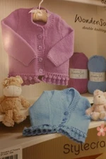 Stylecraft Knitting Pattern 8293 Cardigans Baby Sweater 12-22" Wondersoft DK 