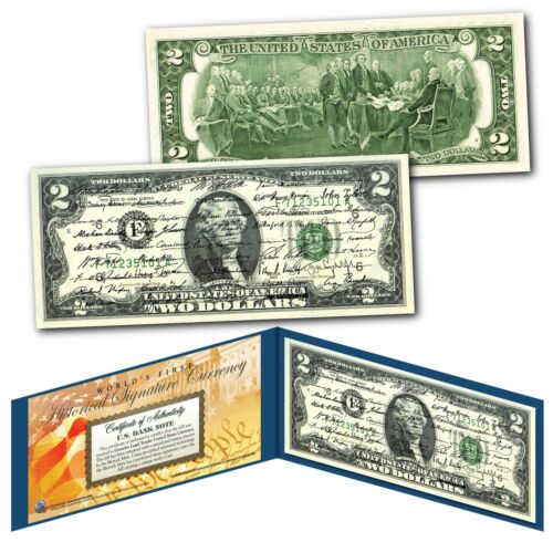 ALL 46 U.S. PRESIDENT SIGNATURES 2022 Genuine Legal Tender $2 Bill with Display - 第 1/1 張圖片