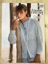 Wendy Capri knitting pattern 2996. Lacy cardigan 30-40".  NEW, old stock.