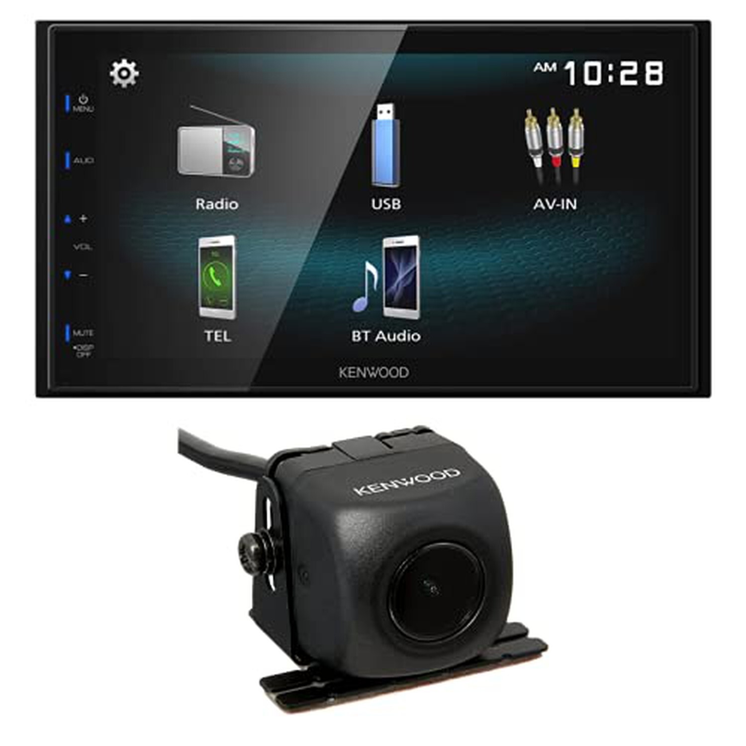 Kenwood DMX125BT 6.8" AM FM Bluetooth Touchscreen Car Stereo + CMOS-130 Camera
