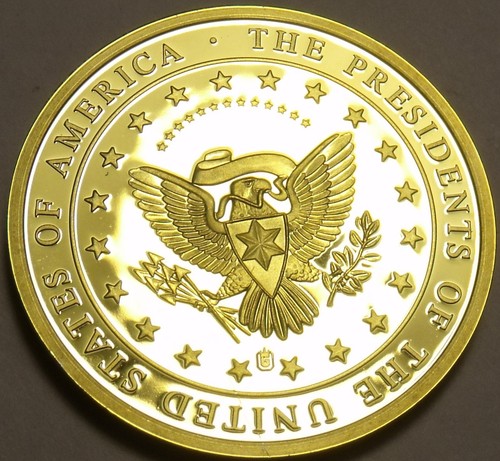 Gem Cameo Proof 24k Gold Plated Ronald Reagan 40th President Medallion ~ Fr/Ship - Bild 2 von 2