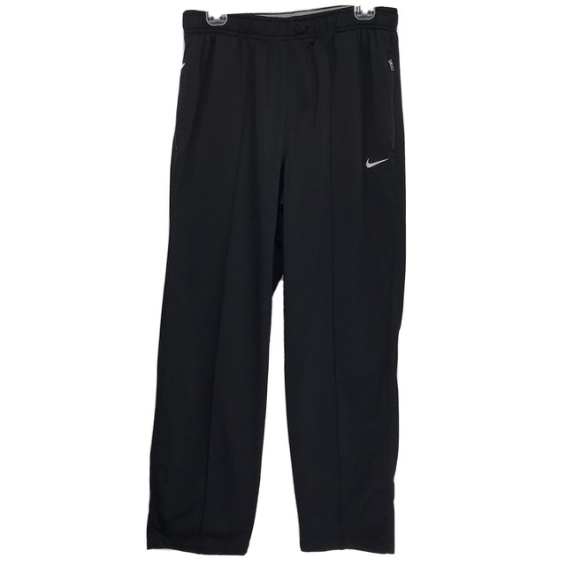 Mens Large Nike ZIP Pockets Black Trainer Jogger Sweatpants Logo Swoosh Pants | eBay