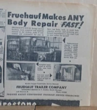 1955 newspaper ad for Fruehauf Trailers - Makes Any Body Repair Fast locally