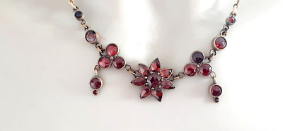 Jugendstil ° GRANAT COLLIER ° FRIEDRICH SPEIDEL ° Antikschmuck ° vergoldet ° SP