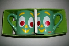 Gumby Face 2010 Prema Toy Company Double-sided Coffee Cup Mug Green in sets